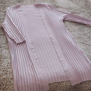 Chico's Lilac Pleated 3/4 Sleeve Duster